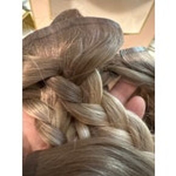 BELLAMI Silk Seam 20” 180g Pearl Blonde Highlight Clip In Hair Extension Beachy - Picture 13 of 14